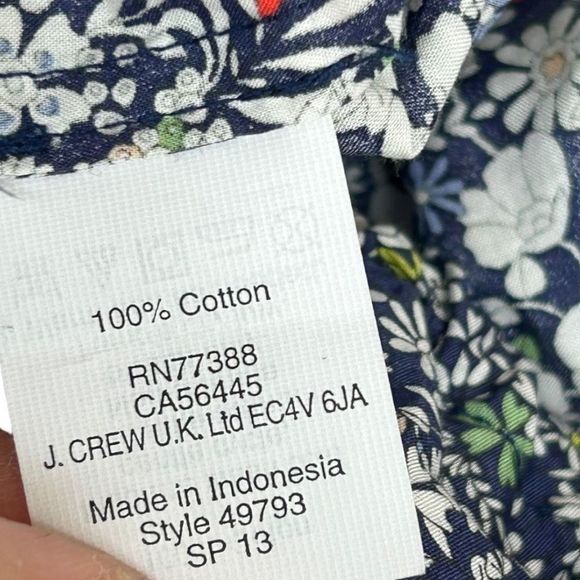 J Crew Liberty Women's Multicolor Floral 3/4 Sleeve Top And Pants Set M/4 NWOT - Picture 8 of 16